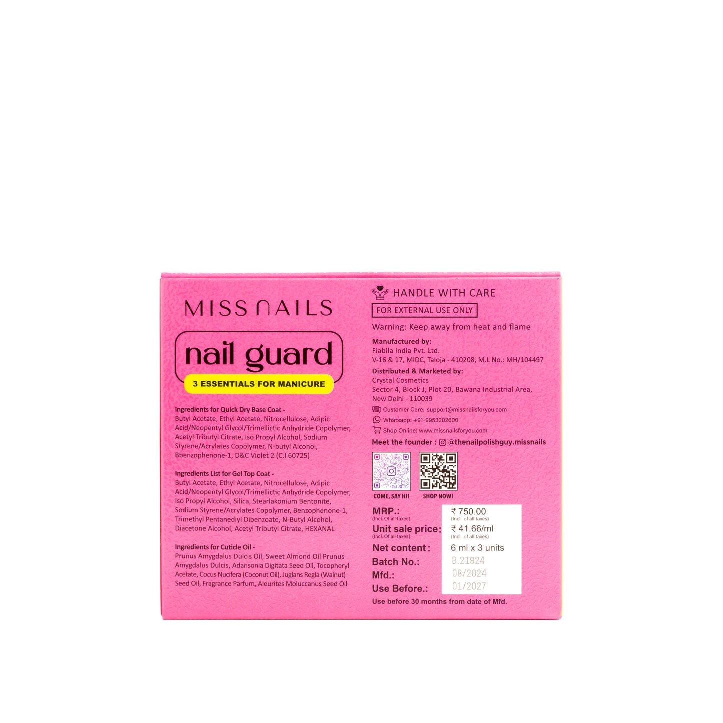 Miss Nails Nail Guard Manicure Essentials Kit