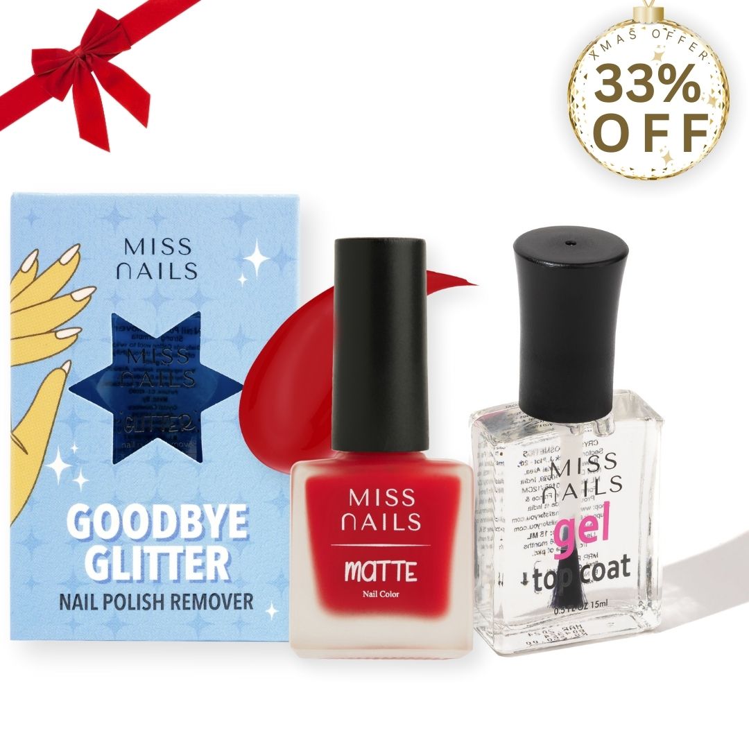 Red Alert, Gel Top Coat & Goodbye Glitter Nail Polish Remover